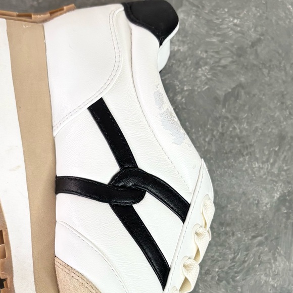 Veronica beard Valentina sneaker white black tan leather suede size 9.5 - Picture 6 of 11